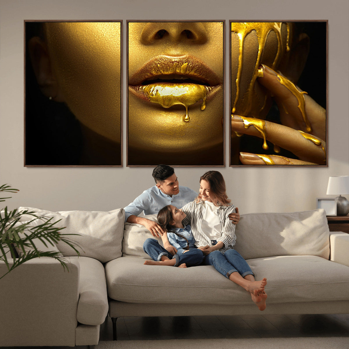 Gold and Women Wall Art Canvas Print