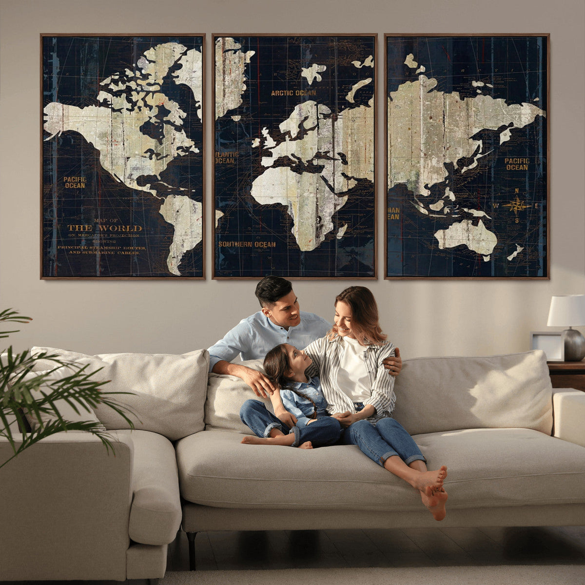 Antique Old World Map Wall Art Canvas Print