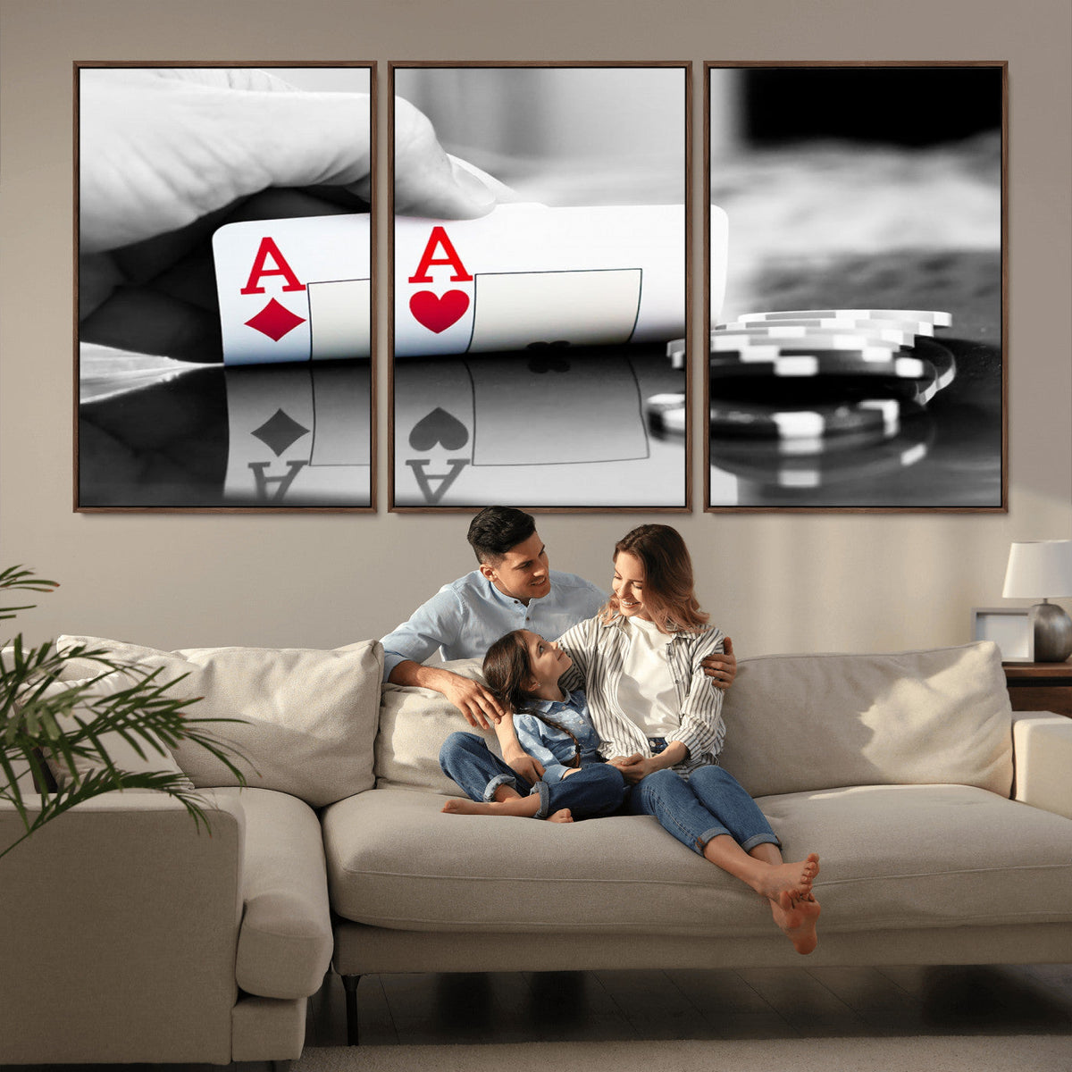 Aces Poker Art Poker Game Wall Art Canvas Print