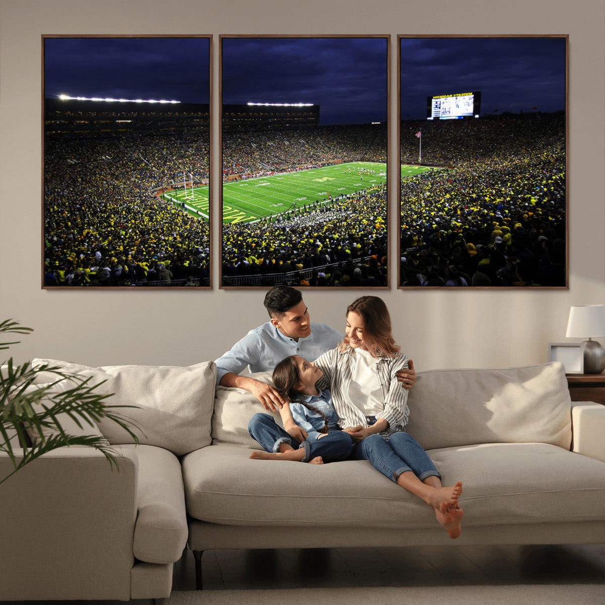 Michigan Wolverines Football Canvas Wall Decor, Football
