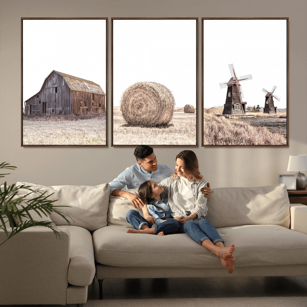 Farm Prints Set, Set of 3 Farmhouse Wall Art, Country House