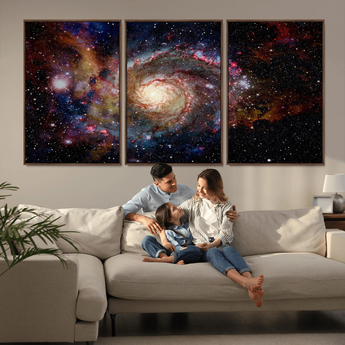 Nebula and Galaxies in Space Wall Art Canvas Print, Spiral
