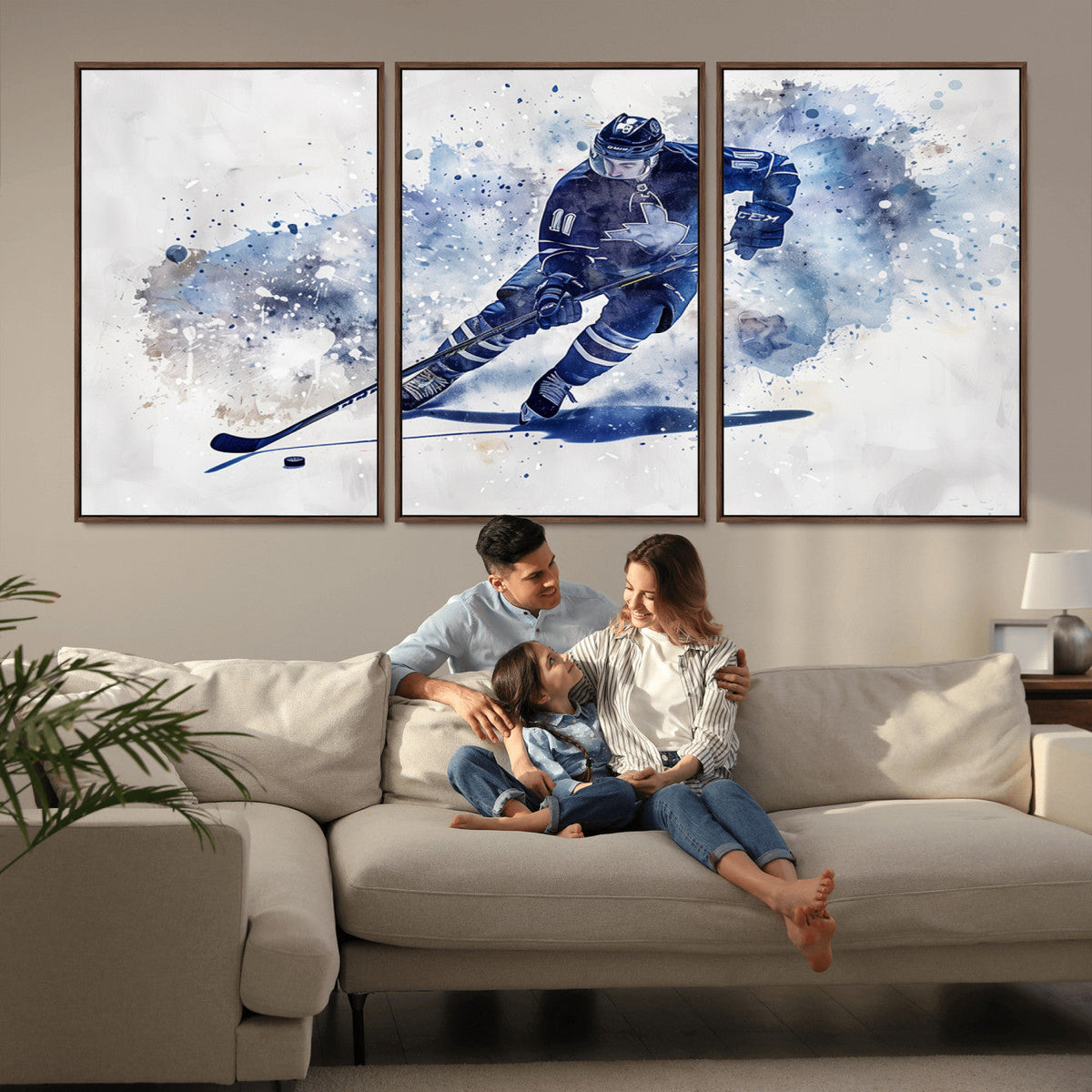 Hockey Player Wall Art Canvas Print - Sports-Inspired
