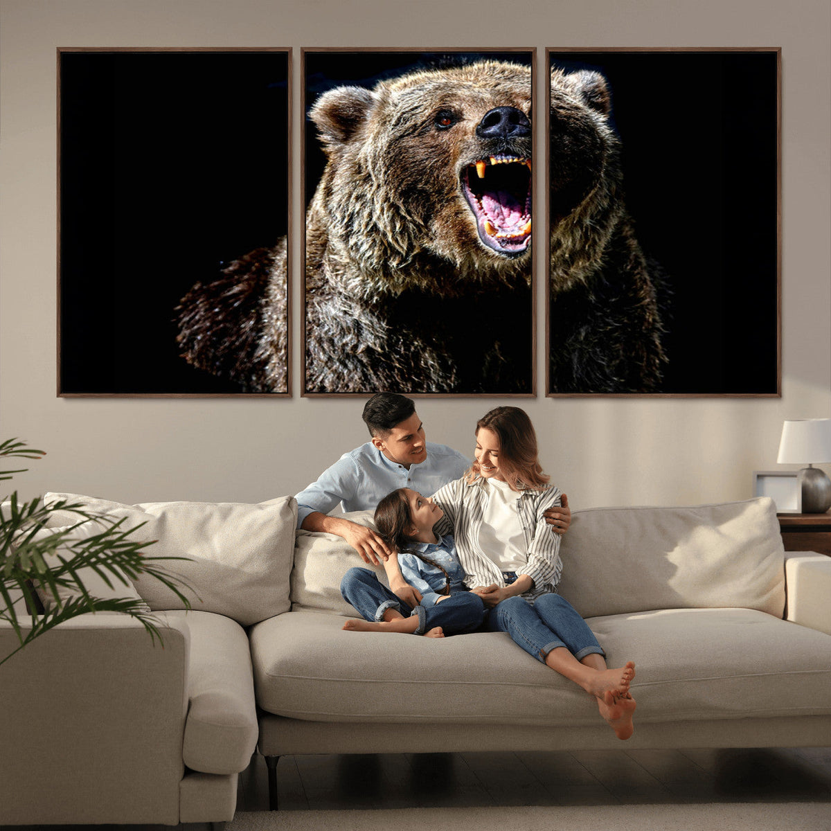 Grizzly Bear Canvas Print | Wildlife Wall Art for Cabin