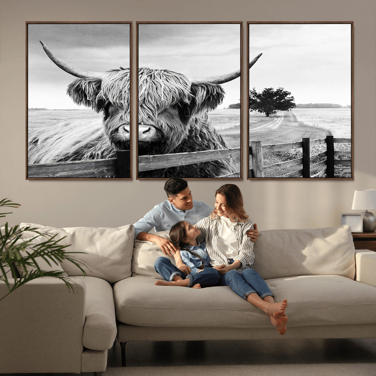 Scottish Highland Cow Wall Art | Rustic Farmhouse Décor |