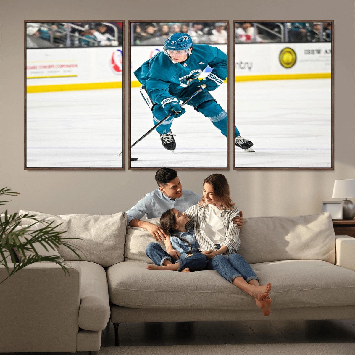 San Jose Sharks Ice Hockey Player Wall Art Canvas Print