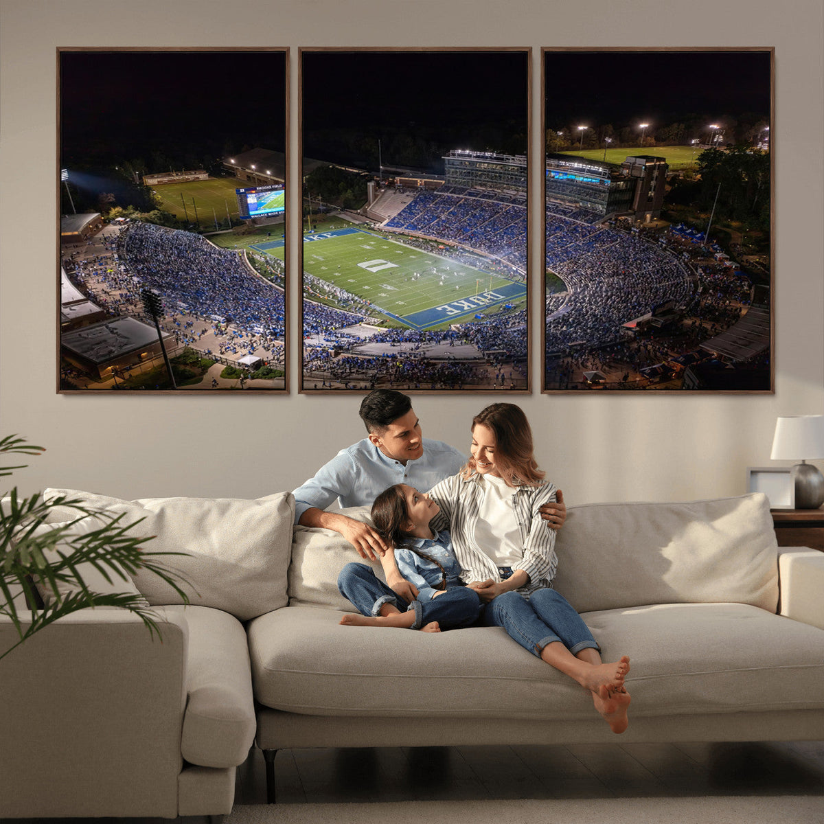 Duke University Blue Devils Football Print Canvas - Durham