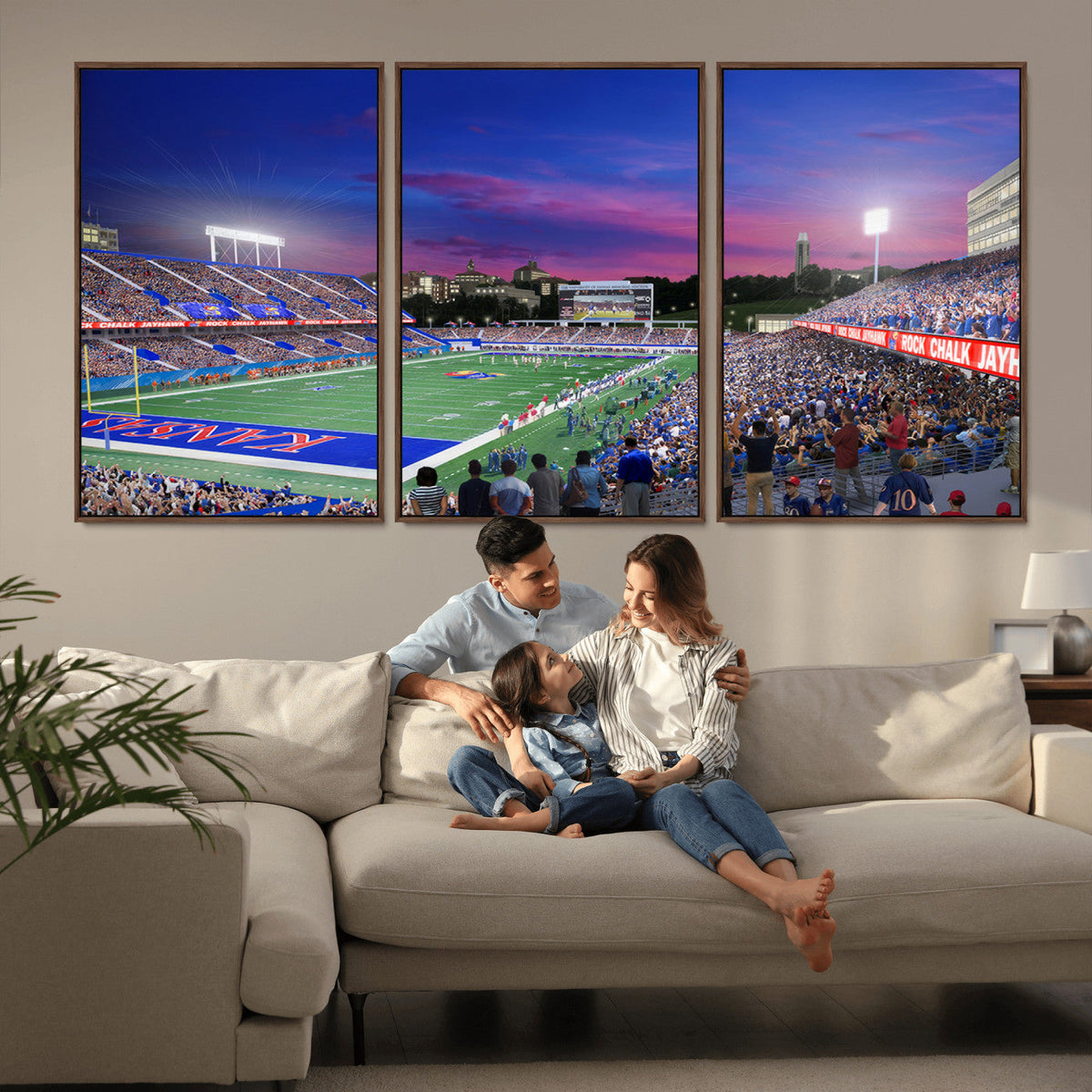 University of Kansas Jayhawks Football Team Print Canvas-