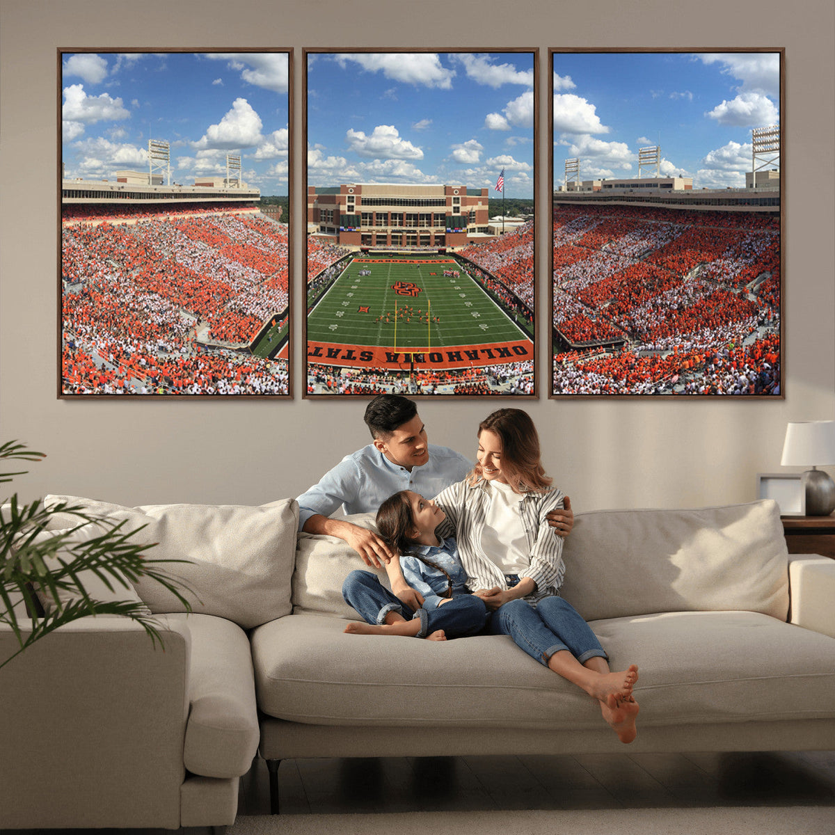 Oklahoma State Cowboys Football Team Print - Stillwater