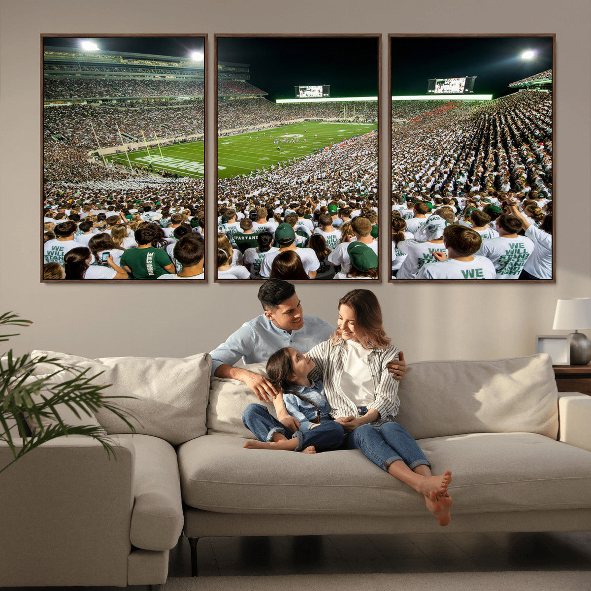 Michigan State Spartans Football Canvas Print - East Lansing