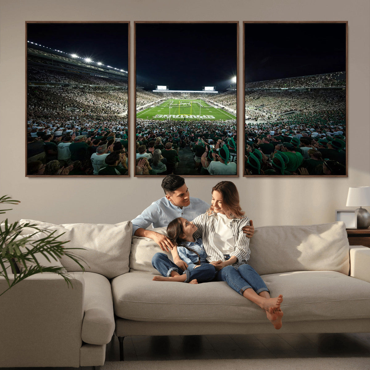 Framed Michigan State Spartans Football Team Print - East