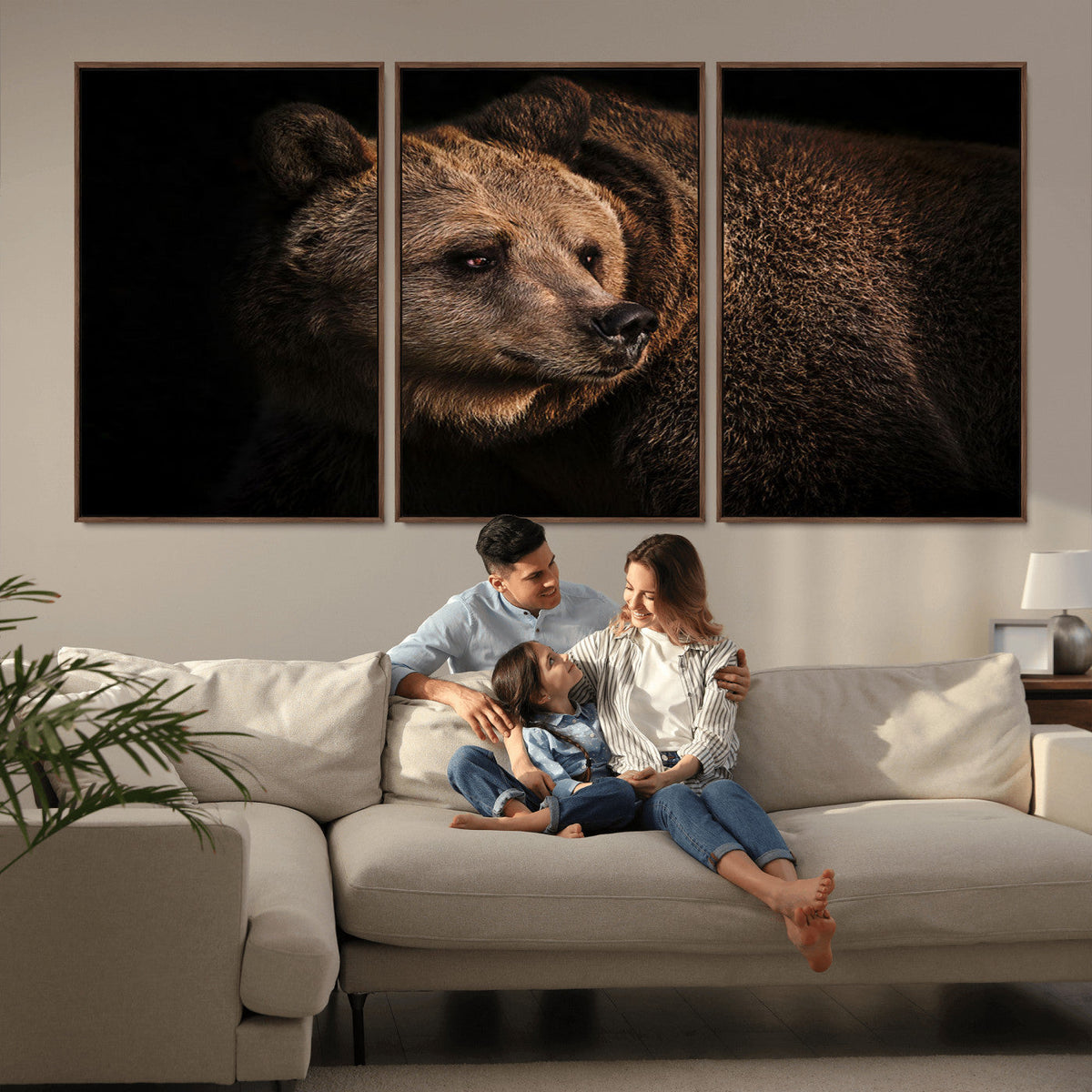 Wild Grizzly 399 Bear Canvas Wall Art Print, Bear Animal