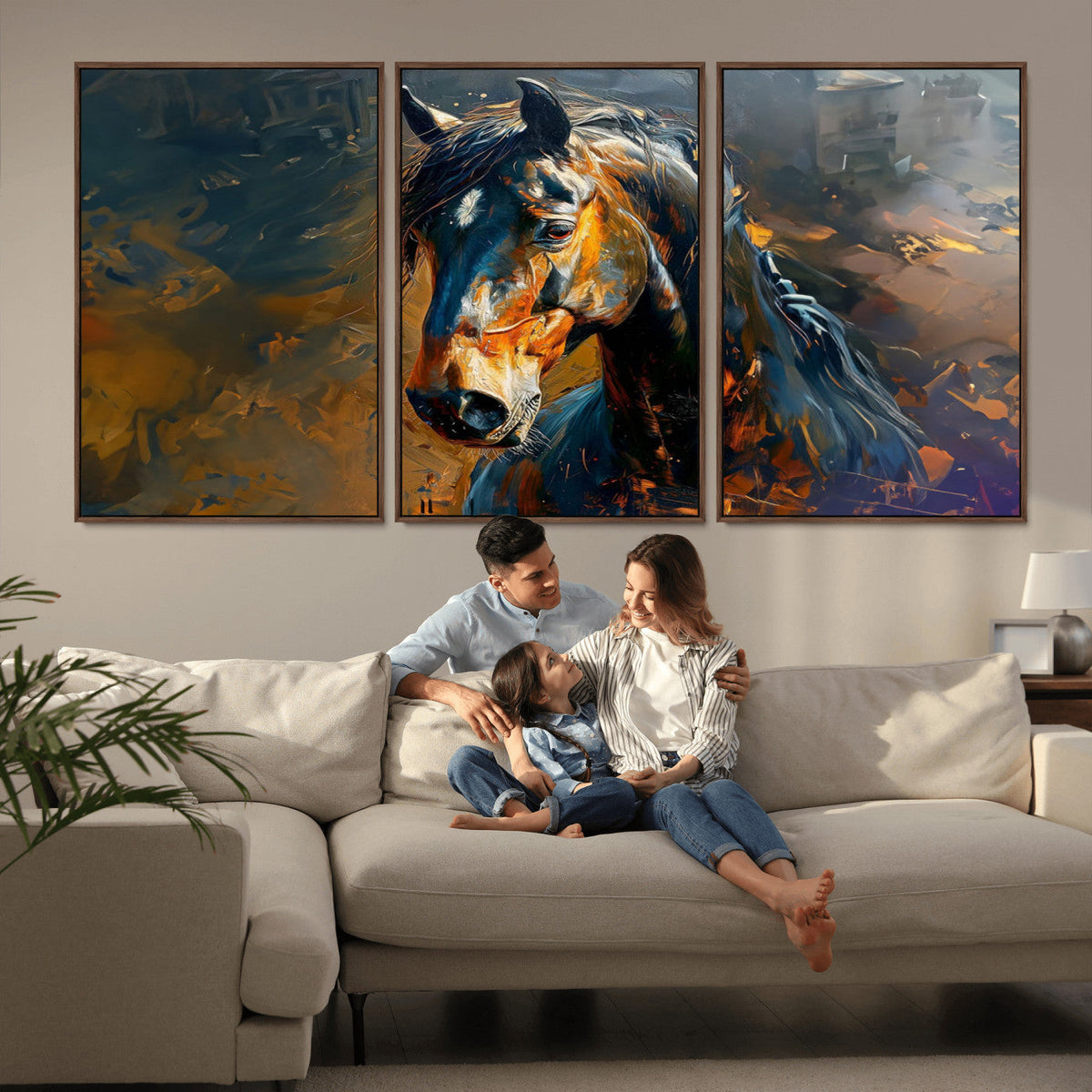 Abstract Horse Wall Art Canvas Print | Farmhouse Wall Decor