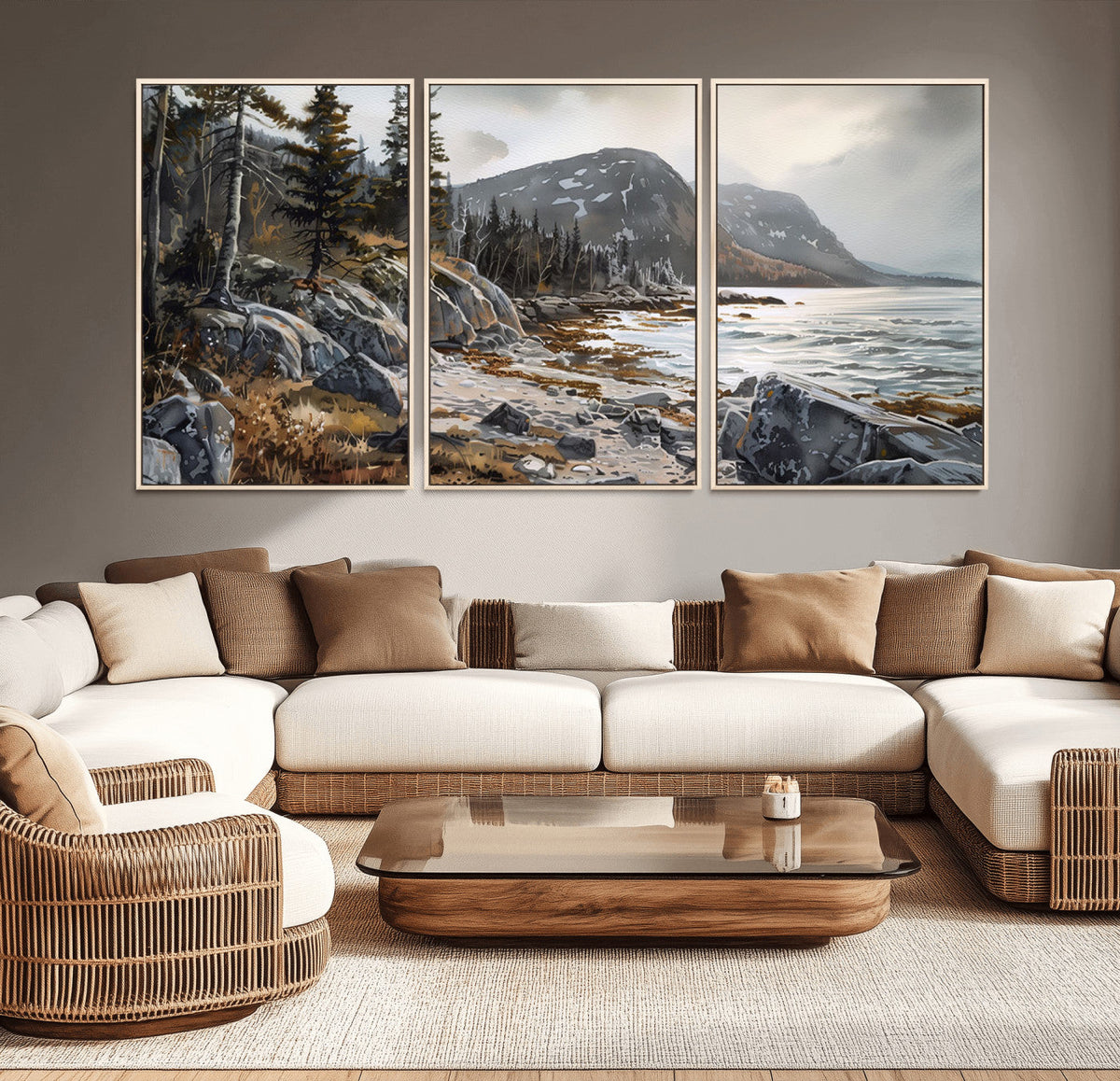 Serene Coastal View of Acadia National Park - Stunning
