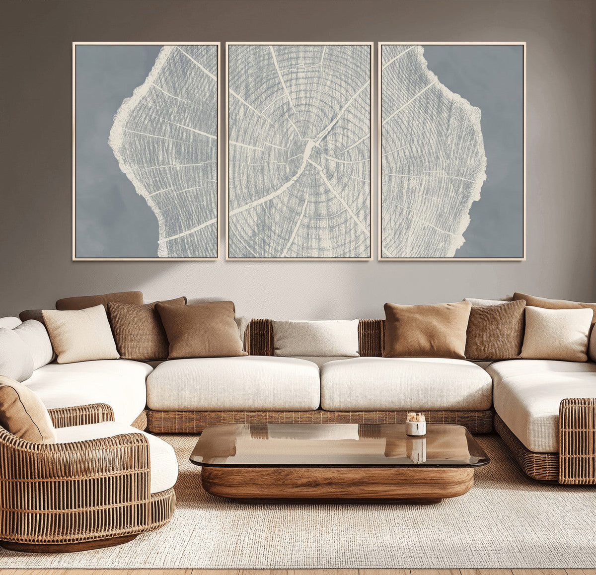 Abstract Tree Ring Wall Art Canvas Print – Nature-Inspired,
