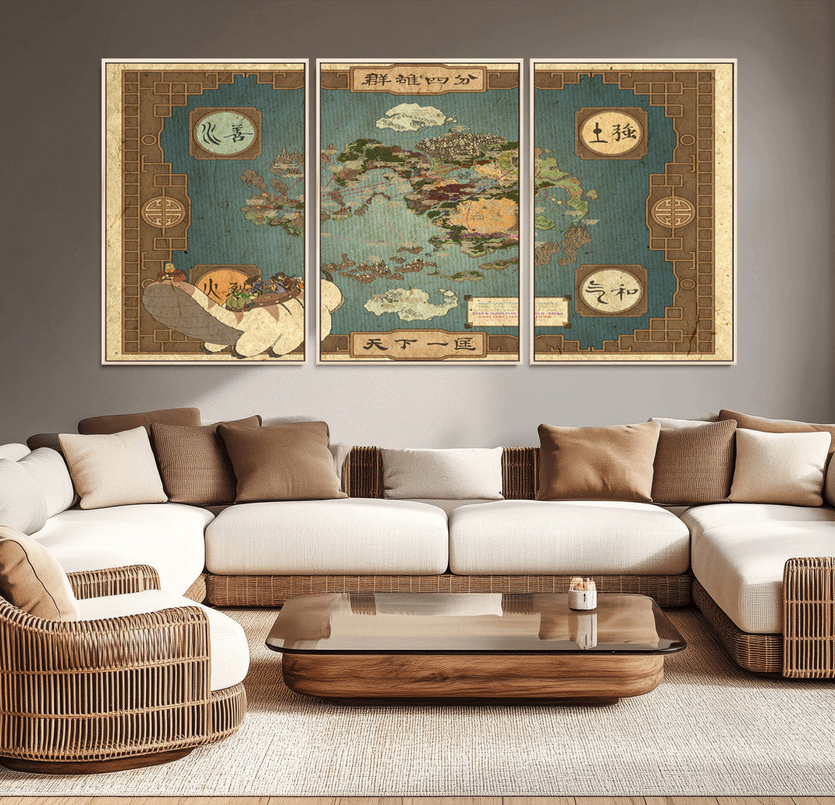 Avatar Wall Art: The Last Airbender Vintage Map - Wall Art