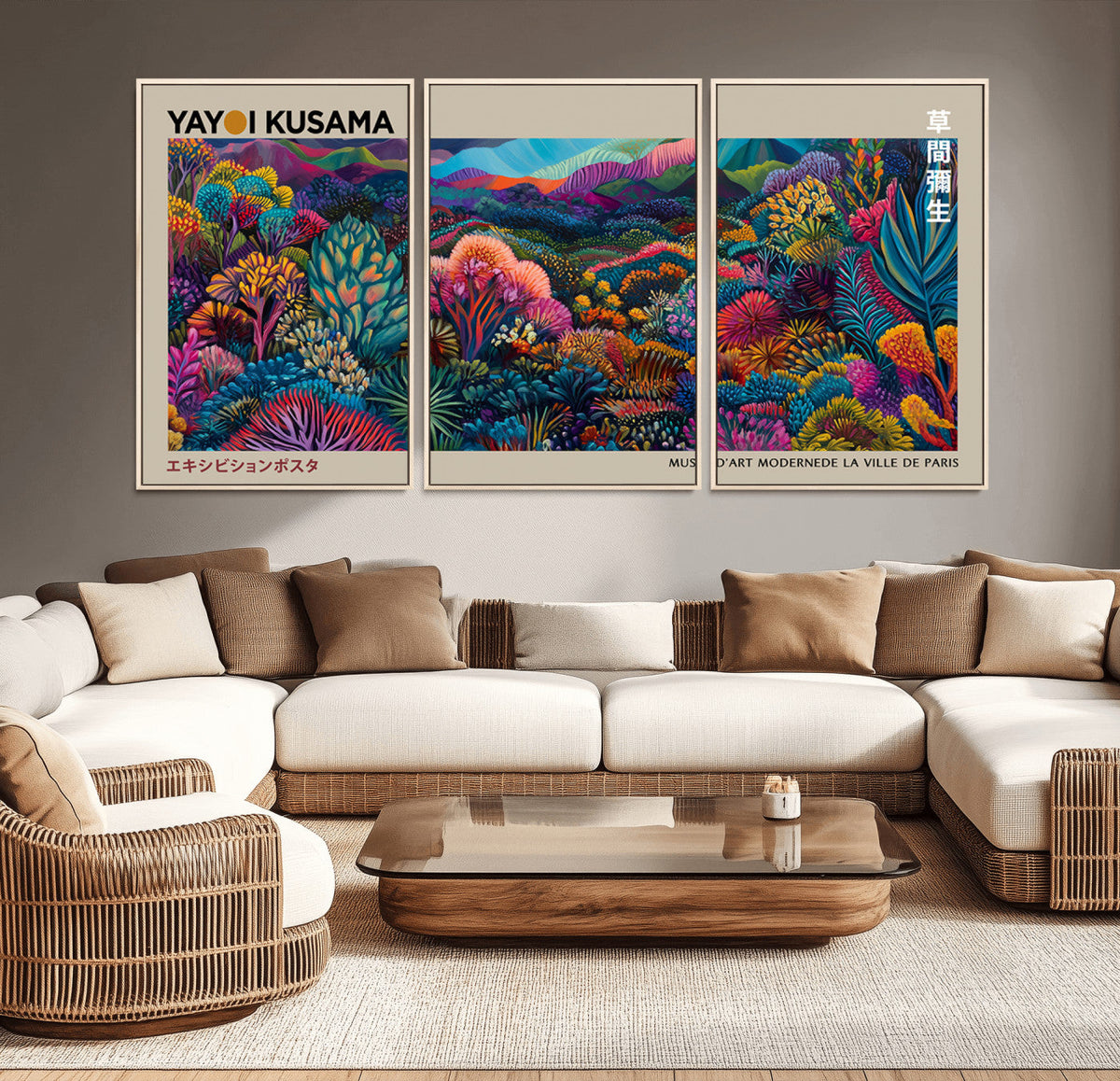 Framed Japanese 1986 Wall Art Print, Yayoi Kusama 1986 Wall