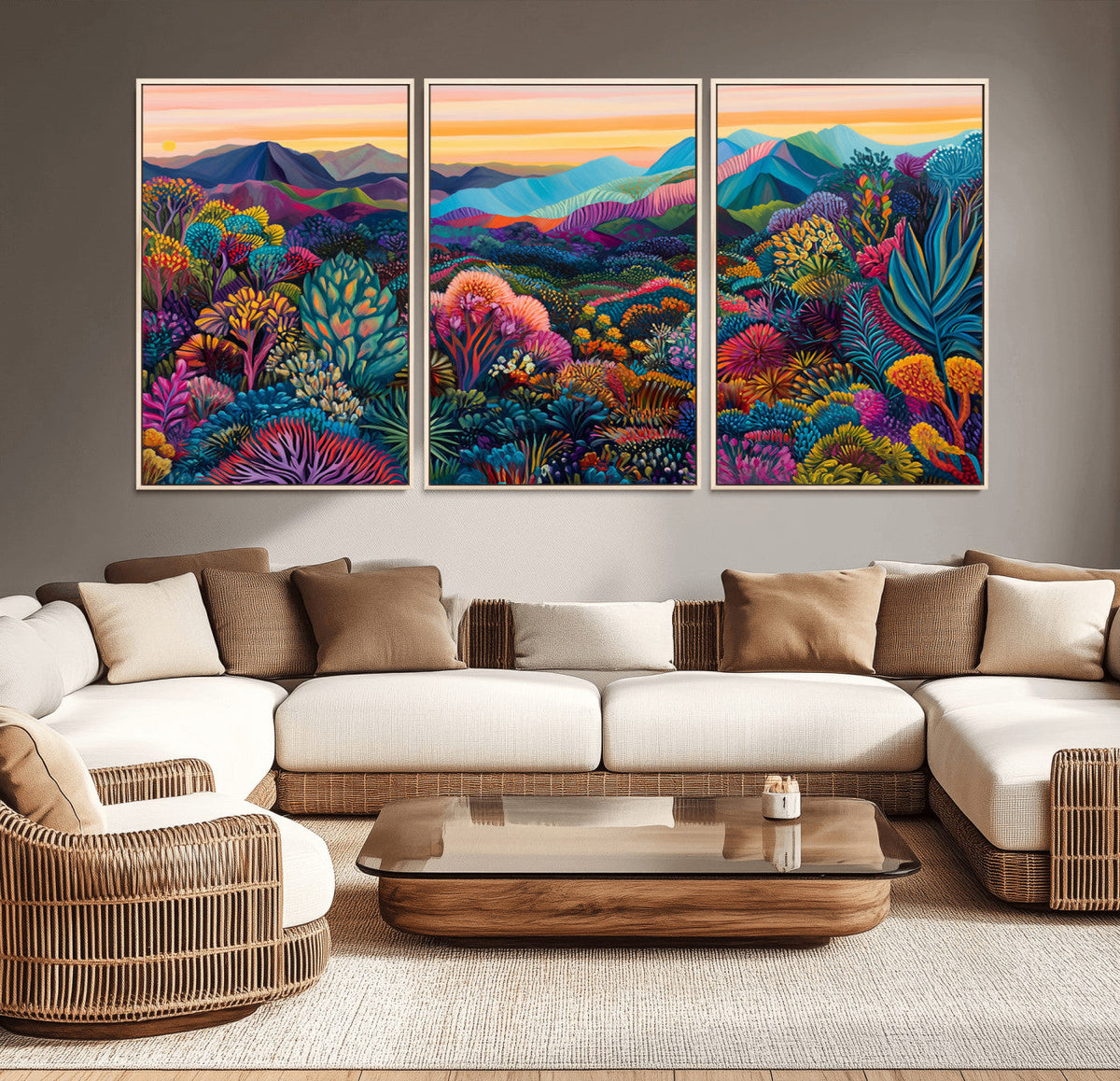 Colorful Abstract Landscape Wall Art Print Canvas - Vibrant