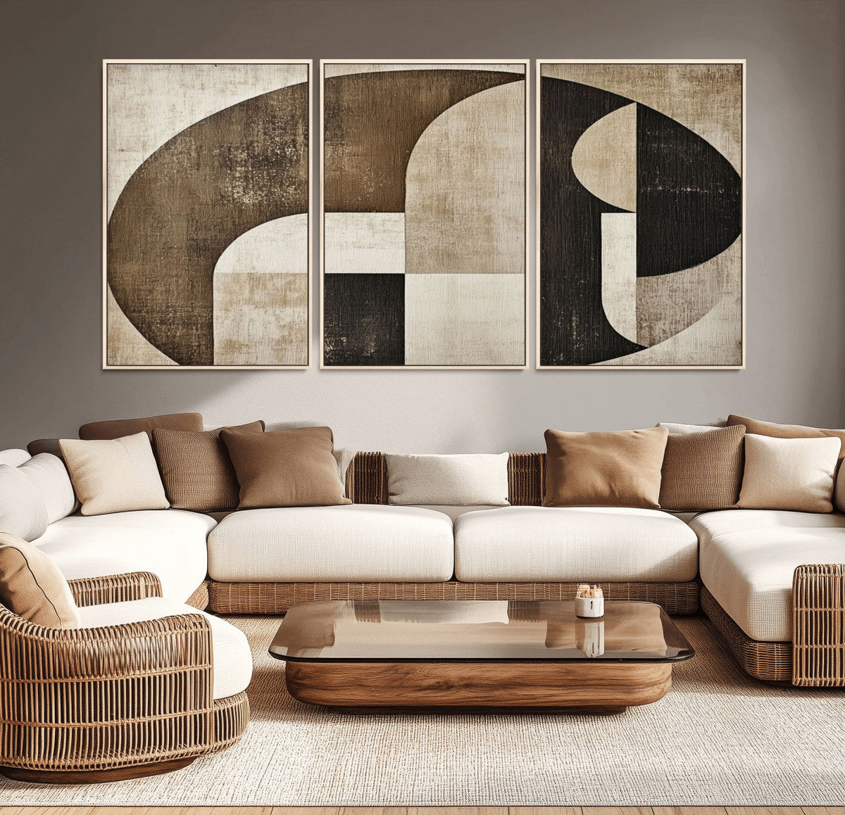 Wabi Sabi Abstract Wall Art | Geometric Modern Minimalist
