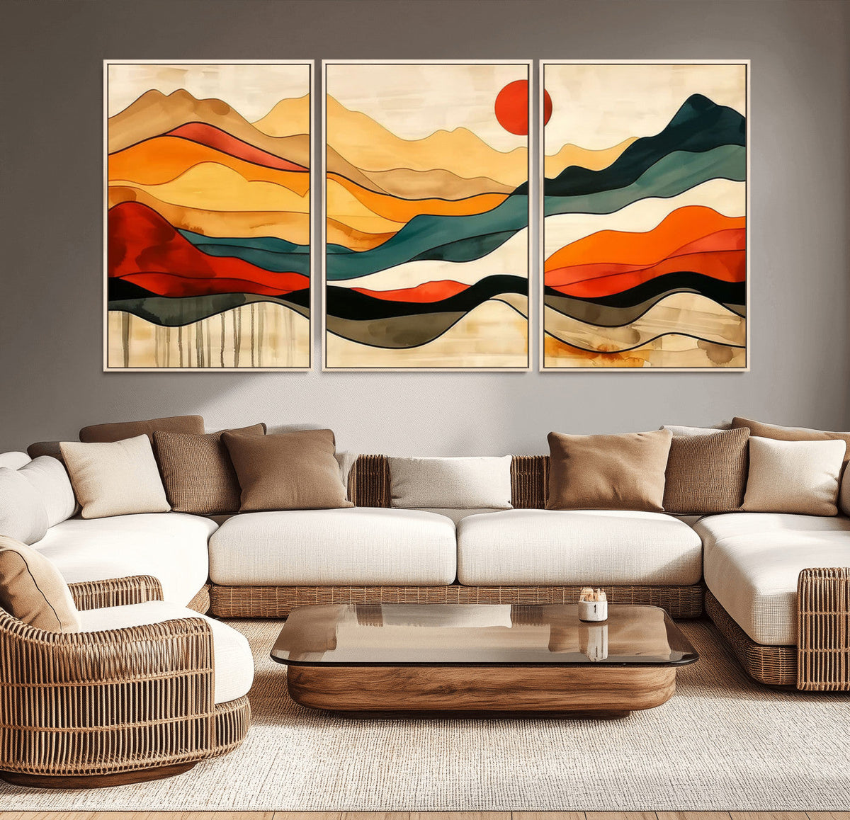 Mid Century Wall Art Print - Abstract Woodland Print -