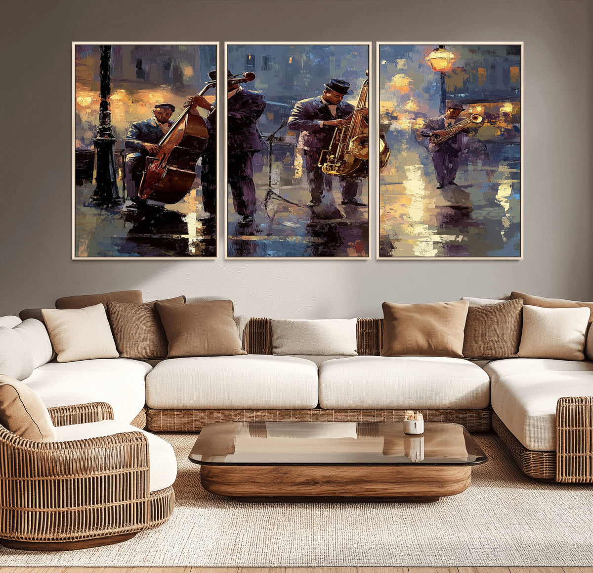 Afro Abstract Jazz Music Wall Art Canvas Print – Colorful