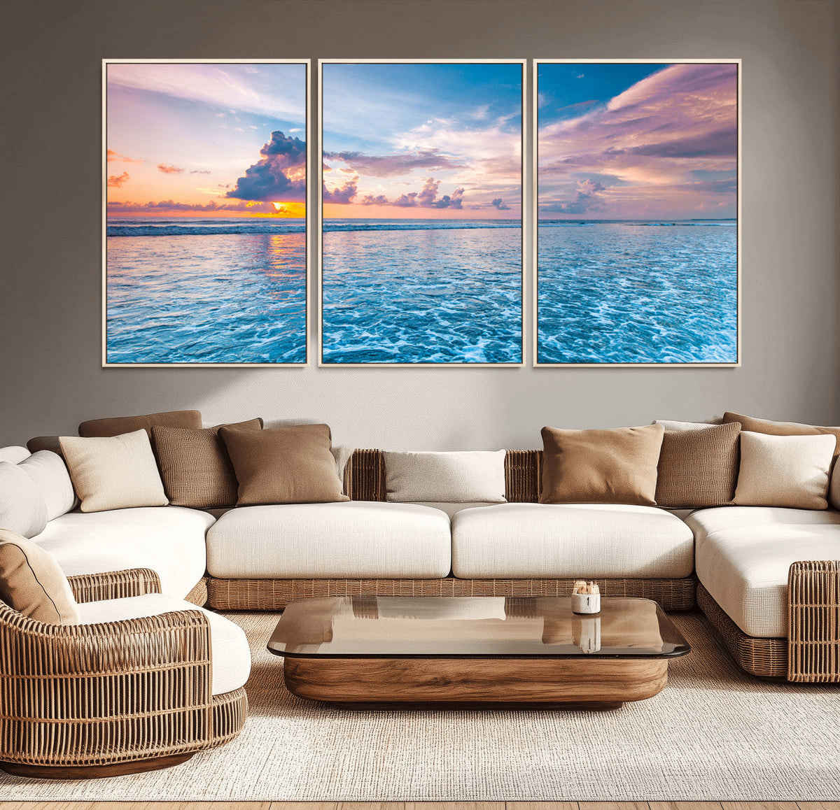 Ocean Sunset Canvas Wall Art Print – Tranquil Seascape