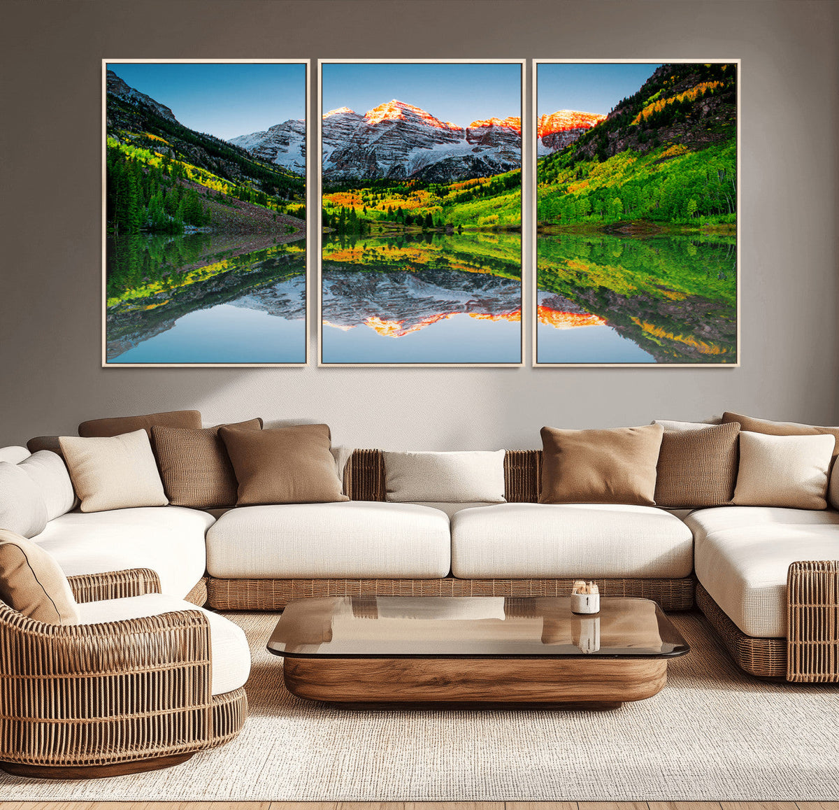 Maroon Bells Lake Wall Art Canvas Print – Framed Majestic