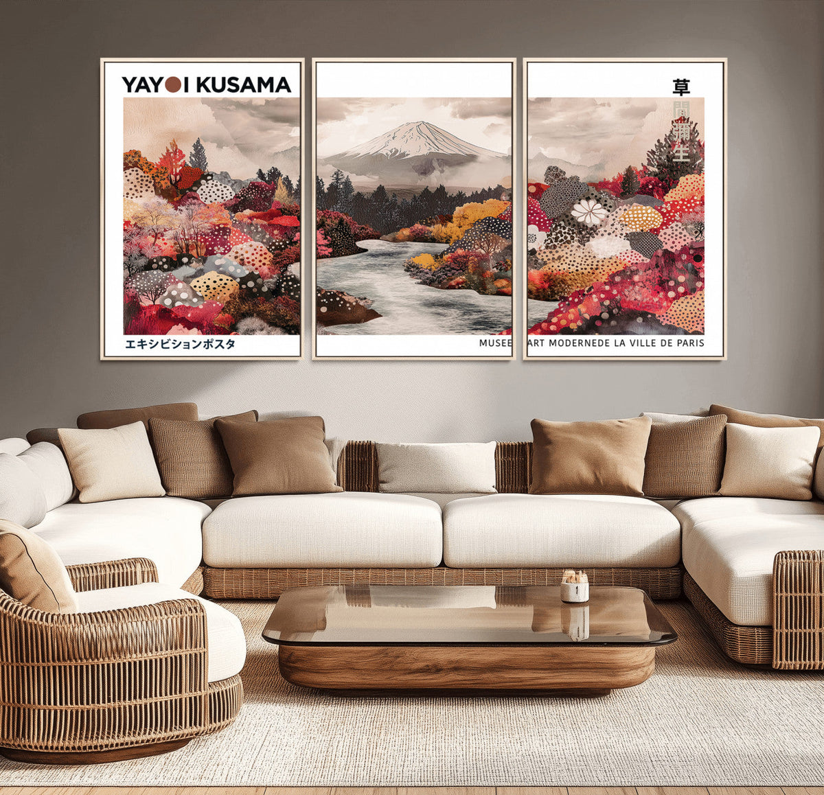 Yayoi Kusama Wall Art Canvas Print – Framed Large Abstract