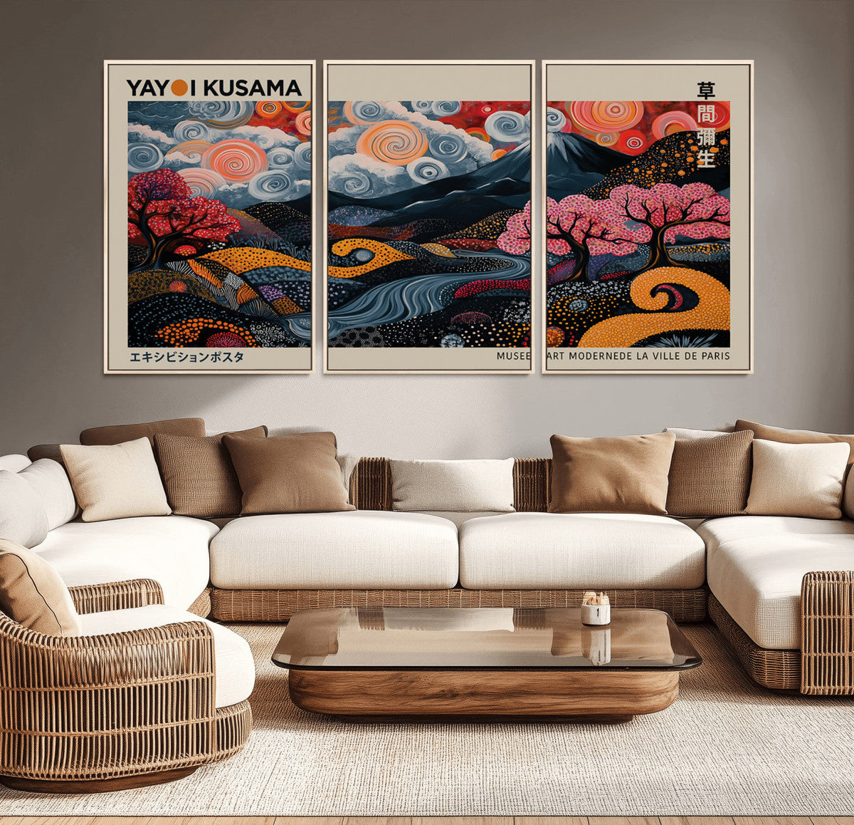 Modern Japanese Wall Art Canvas Print – Framed Contemporary