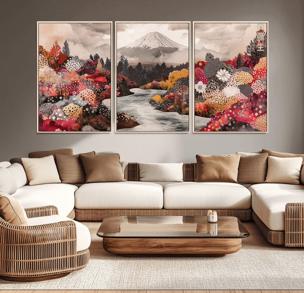 Mountain Wall Art Canvas Print – Framed Autumn Forest