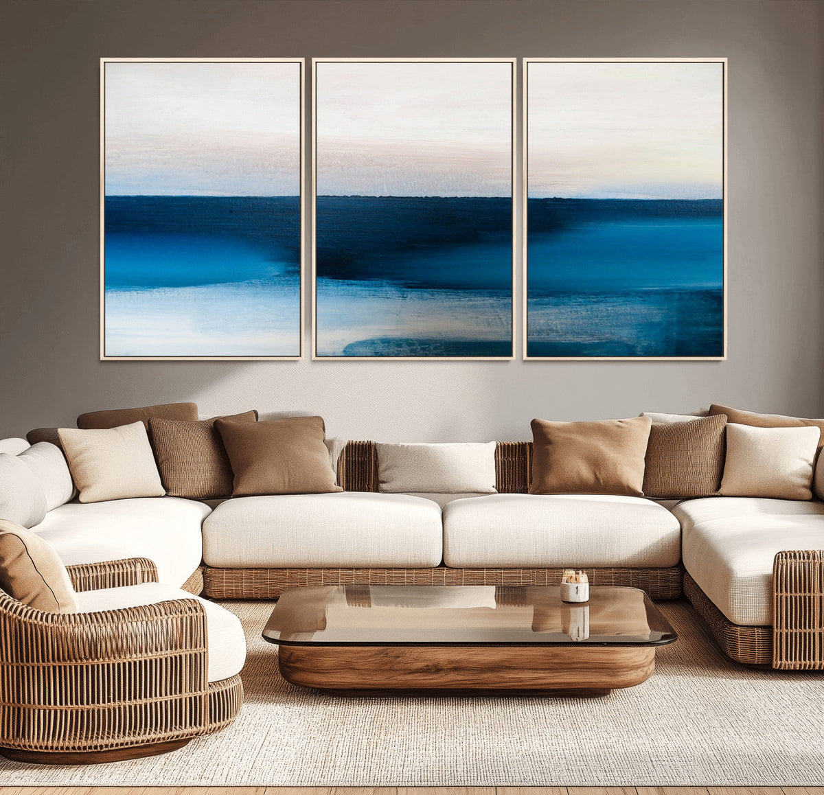 Dark Blue Abstract Wall Art Canvas Print