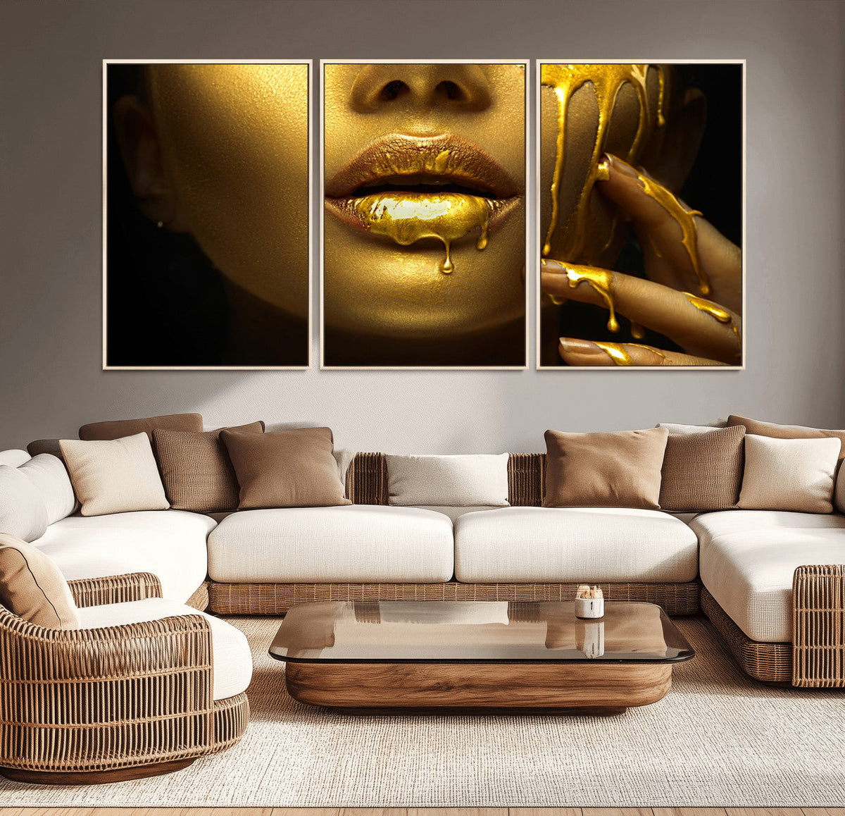 Gold and Women Wall Art Canvas Print