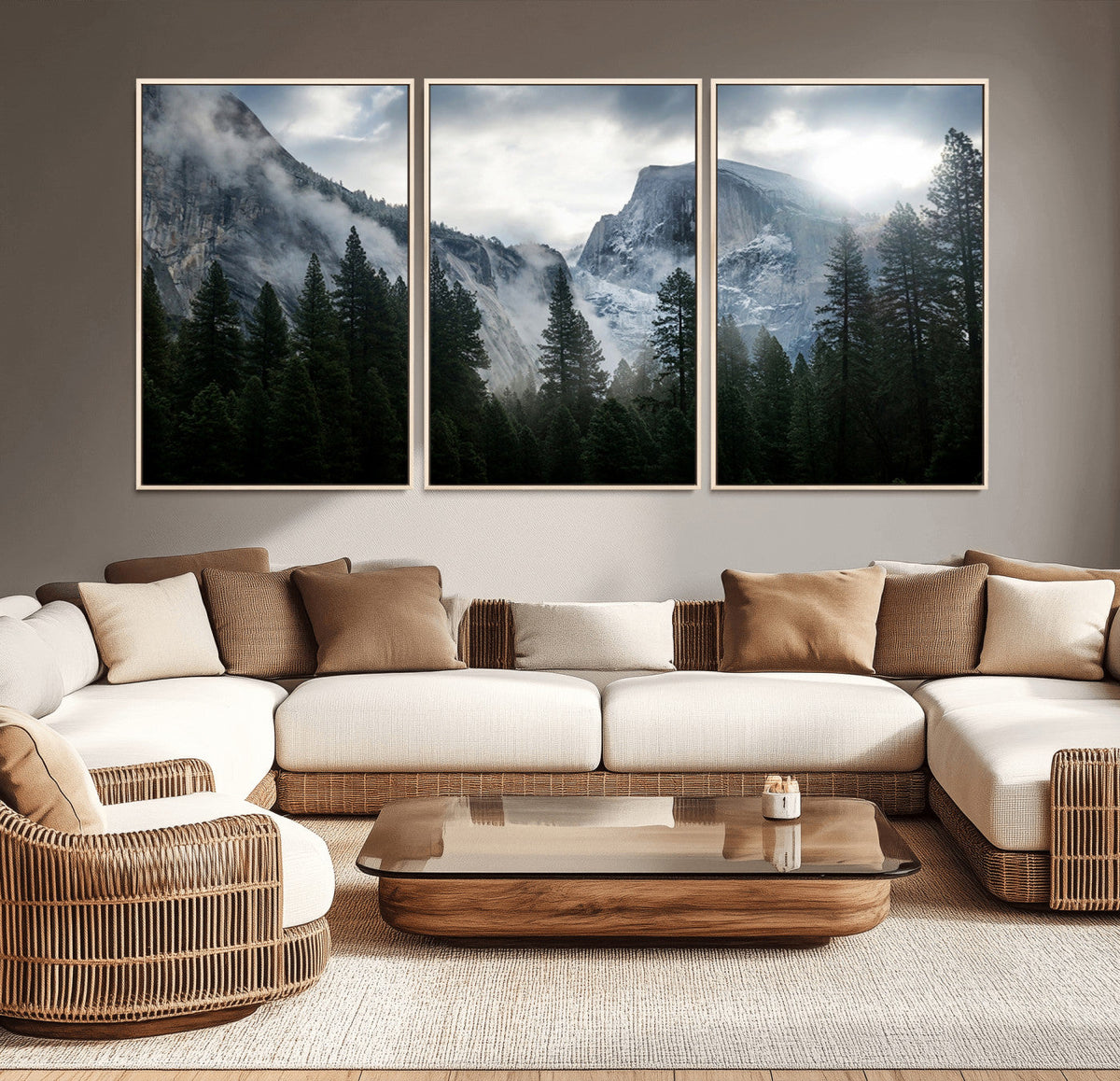 Yosemite National Park El Capitan Foggy Mountain Wall Art |