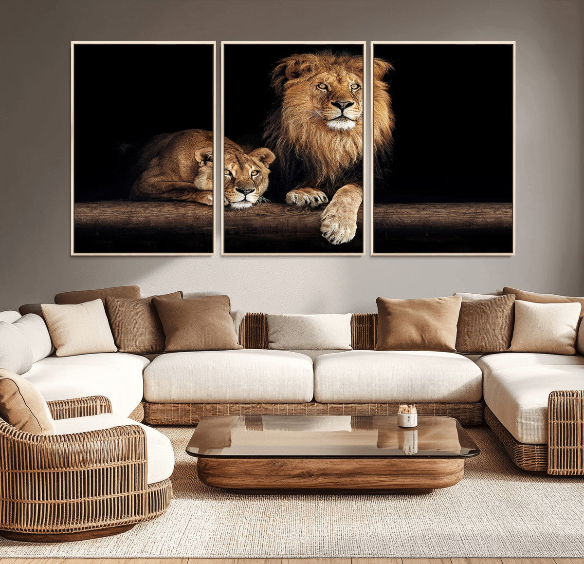 Lion Canvas Wall Art – Majestic Animal Print Artwork for