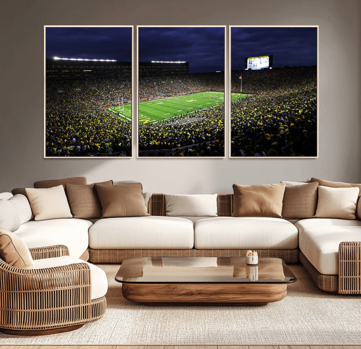 Michigan Wolverines Football Canvas Wall Decor, Football