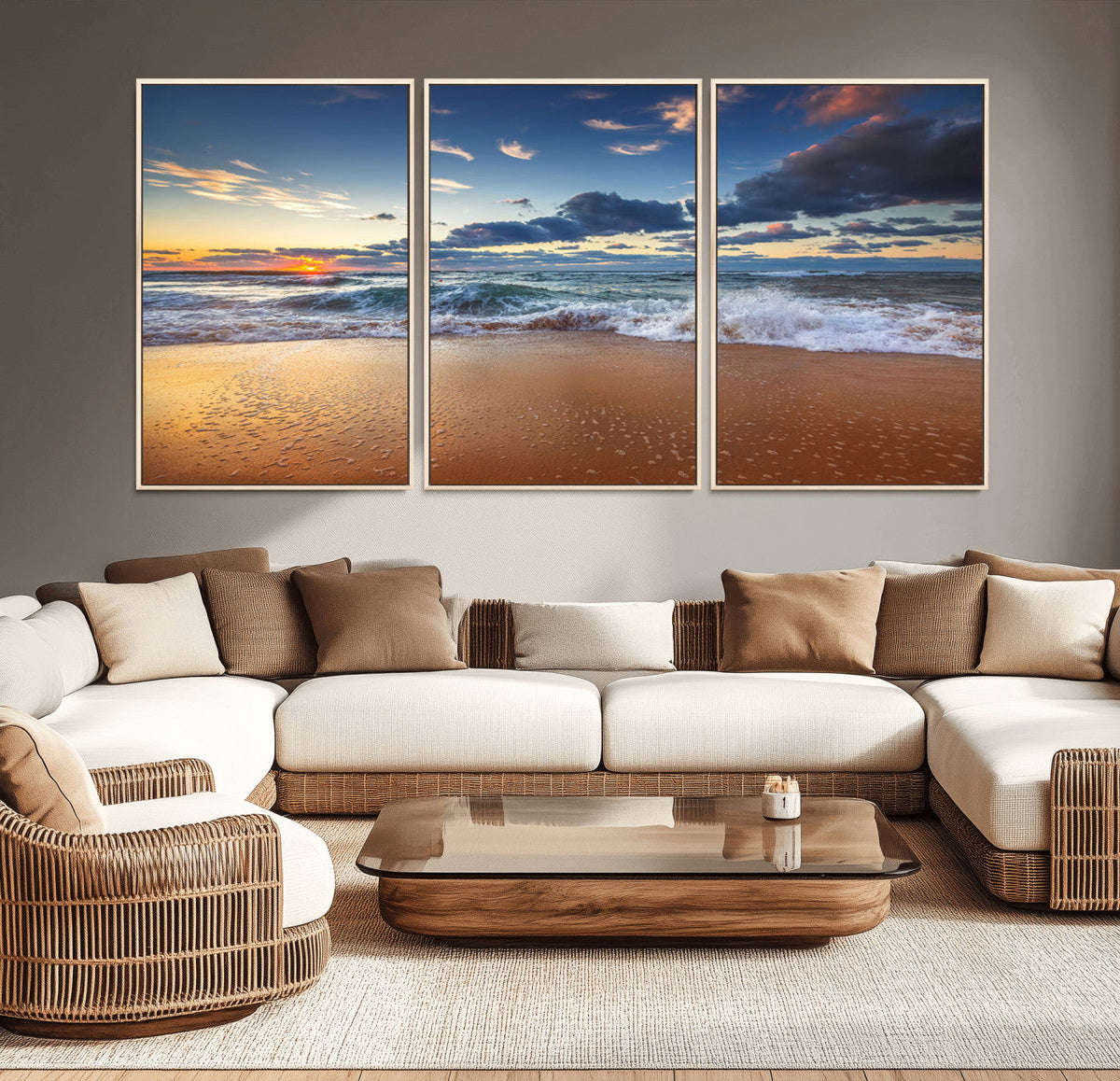 Beach Canvas Wall Art - Coastal Seascape Print for Living