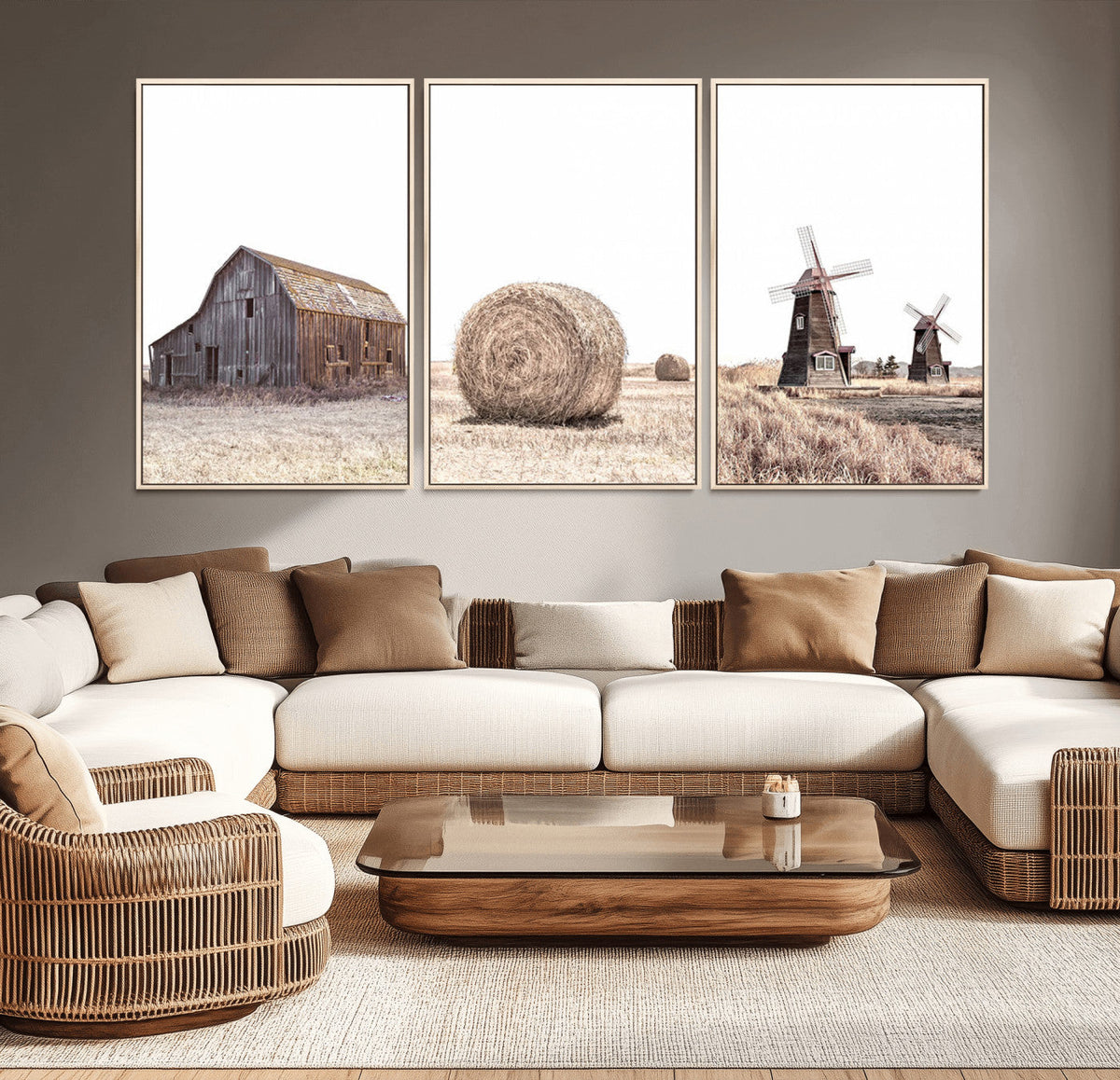 Farm Prints Set, Set of 3 Farmhouse Wall Art, Country House