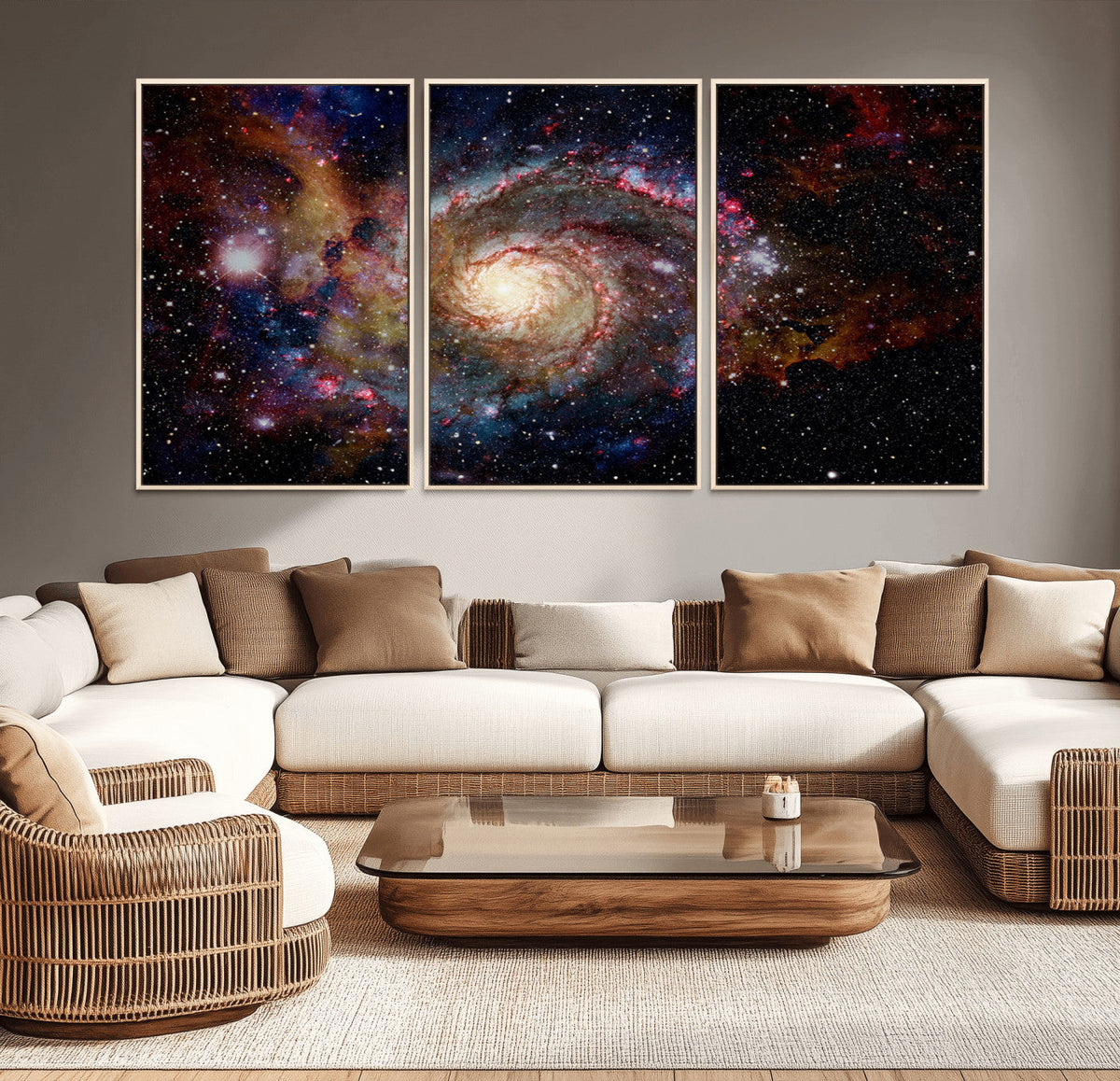 Nebula and Galaxies in Space Wall Art Canvas Print, Spiral