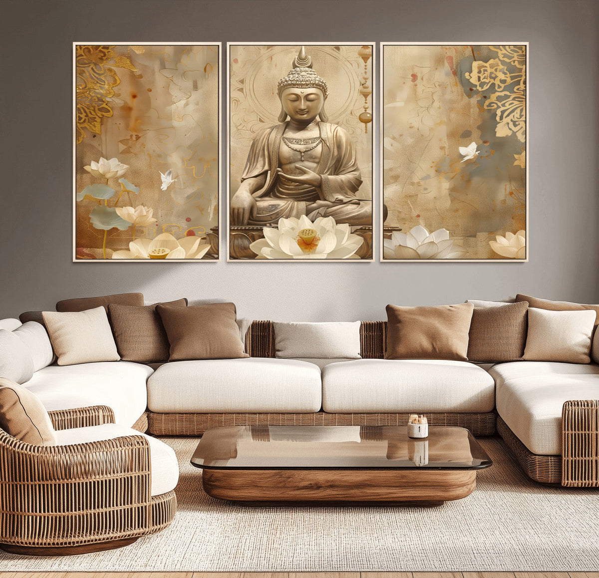 Buddha Wall Art Canvas Print, Buddha Meditation Room Decor,