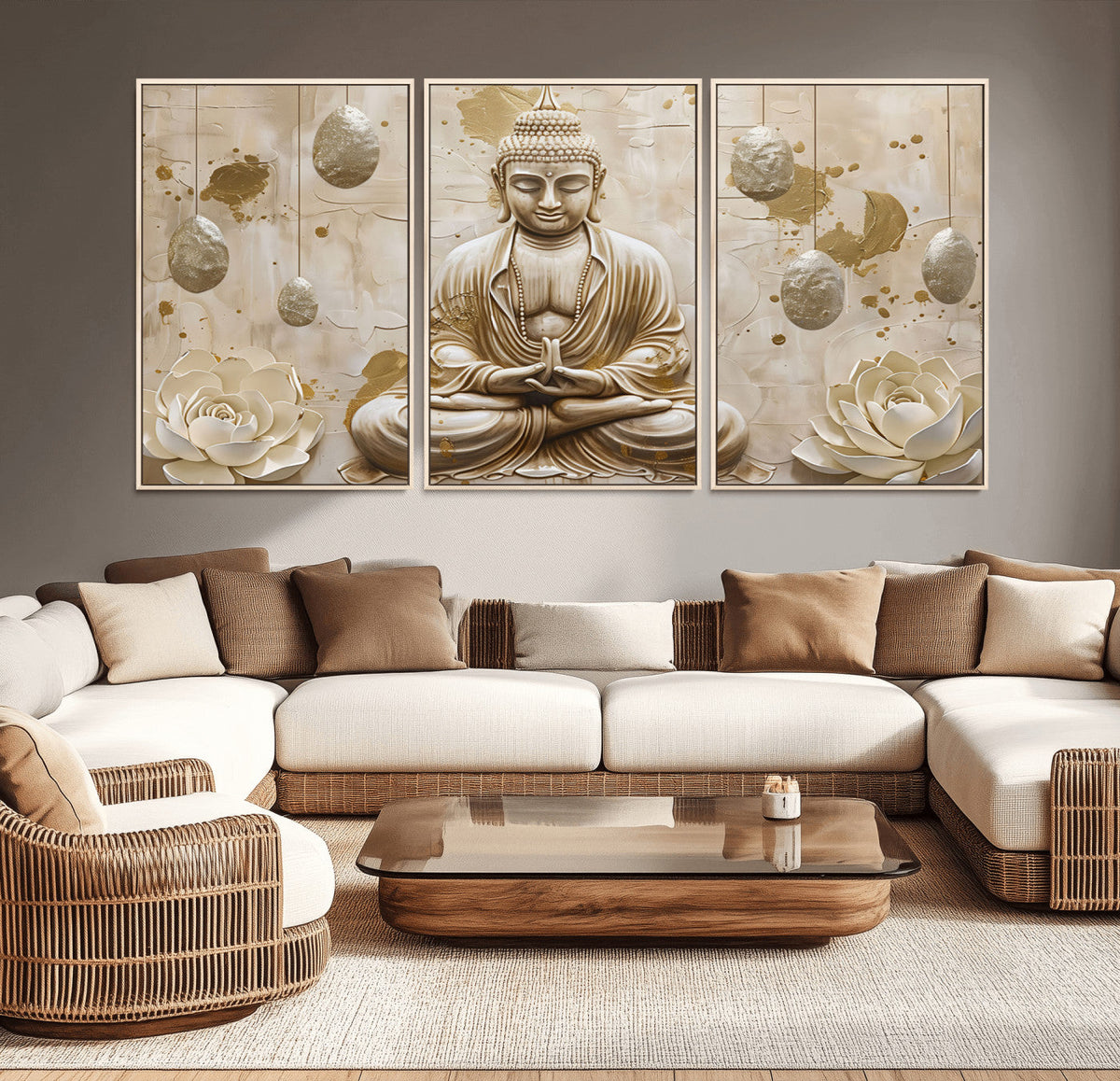 Serene Buddha Wall Art | Yoga Room Decor and Meditation Wall