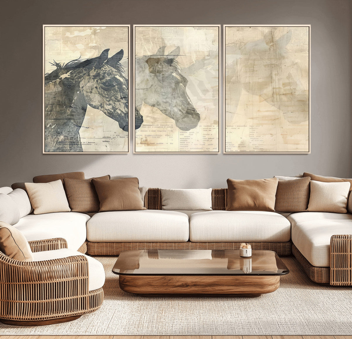 Abstract Horse Canvas Print | Modern Farmhouse Wall Art |