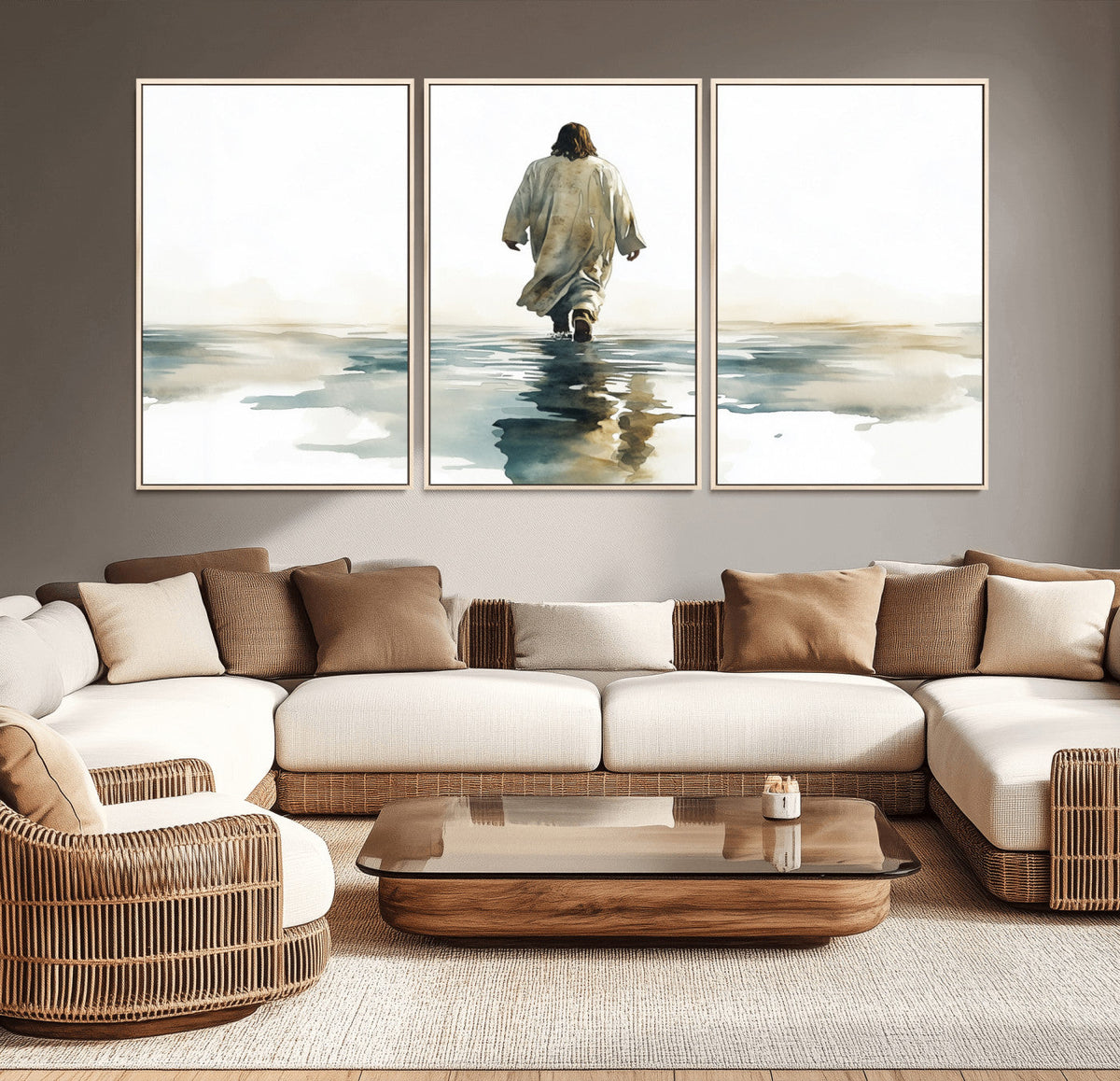 Abstract Jesus Wall Art Canvas Print, Christian Wall Art,