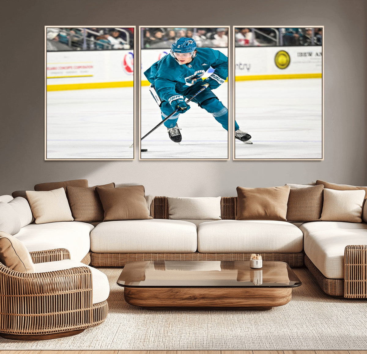San Jose Sharks Ice Hockey Player Wall Art Canvas Print