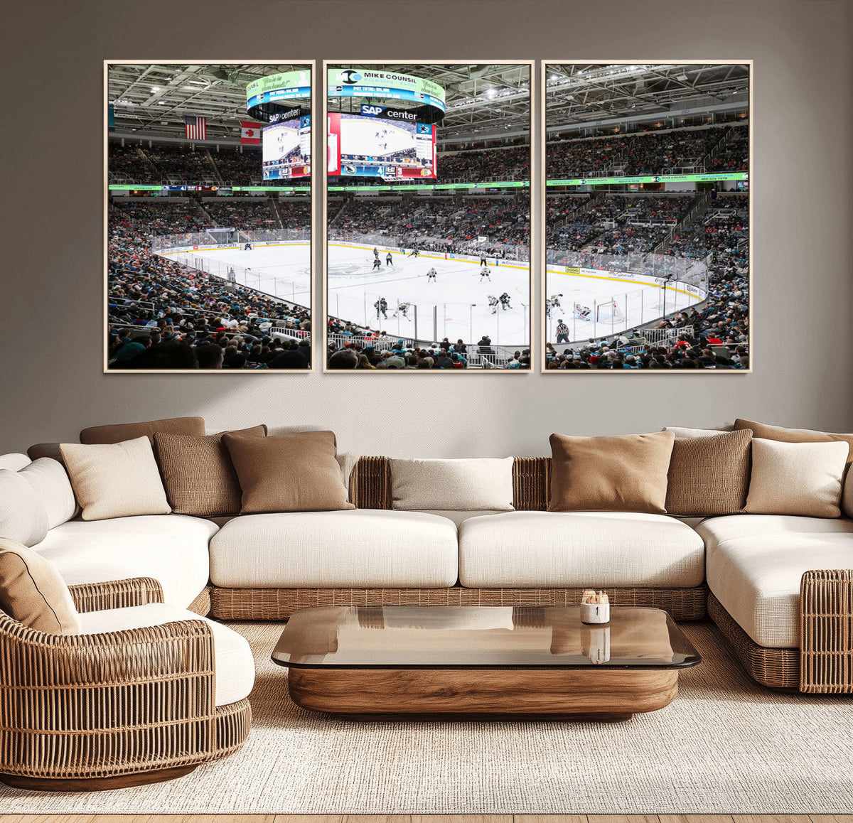 Sharks Arena Blackhawks Sharks Ice Hockey Stadium Wall Art