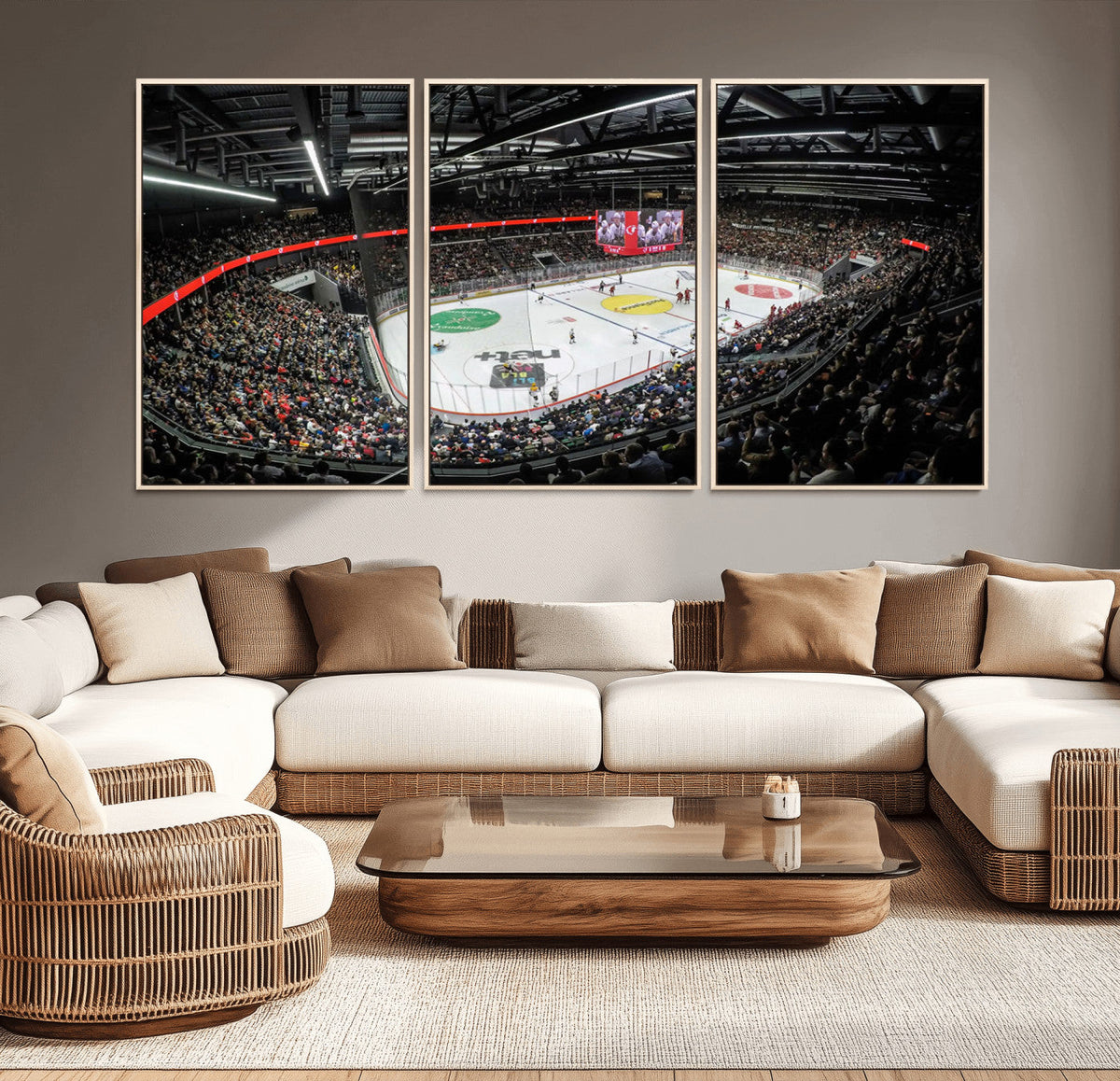 Vaudoise Lausanne Ice Hockey Arena Stadium Wall Art Canvas,
