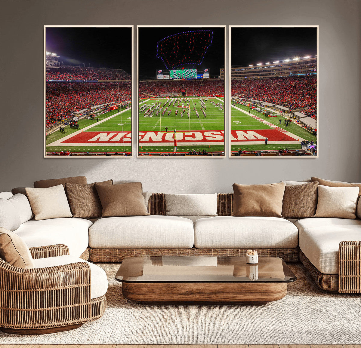Wisconsin Badgers Football Team Print Canvas- Madison Camp