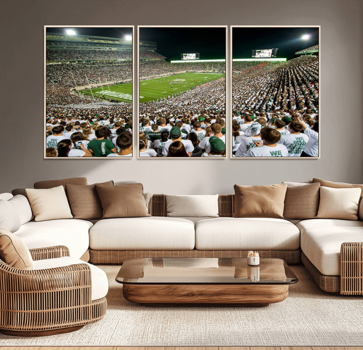 Michigan State Spartans Football Canvas Print - East Lansing