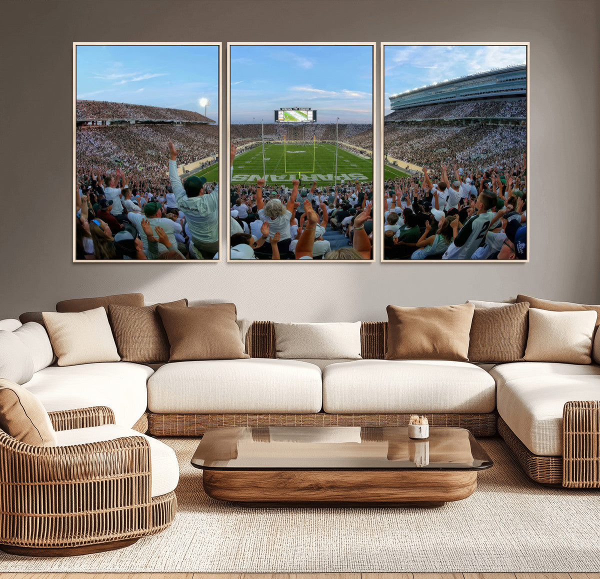 Michigan State Spartans Football Team Art Print - East
