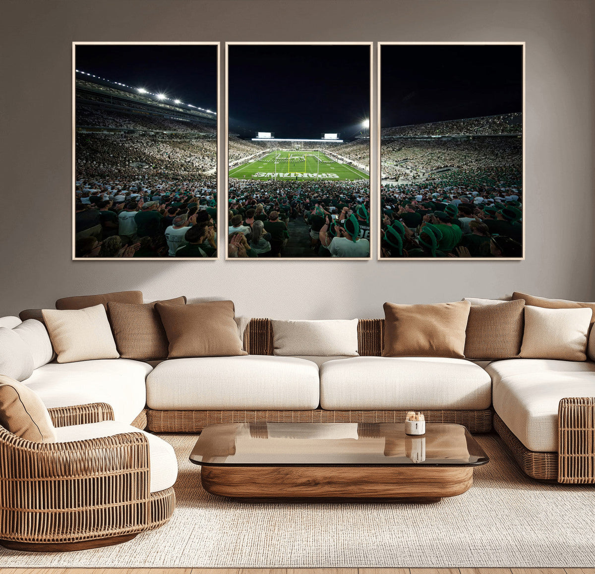 Framed Michigan State Spartans Football Team Print - East