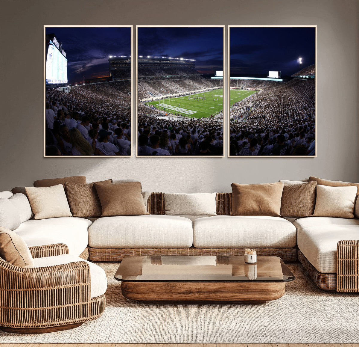 Michigan State Spartans Canvas, Framed Football Team Print -